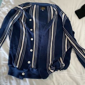 Needle’s blue and white striped cardigan